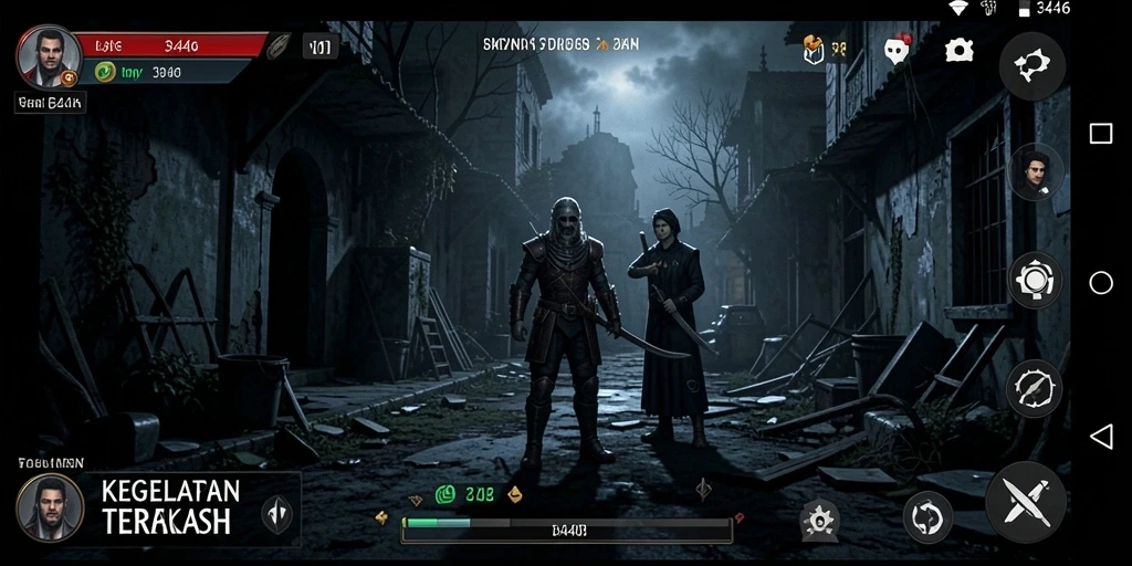 Screenshot menampilkan suasana menyeramkan dalam game horor 3446.