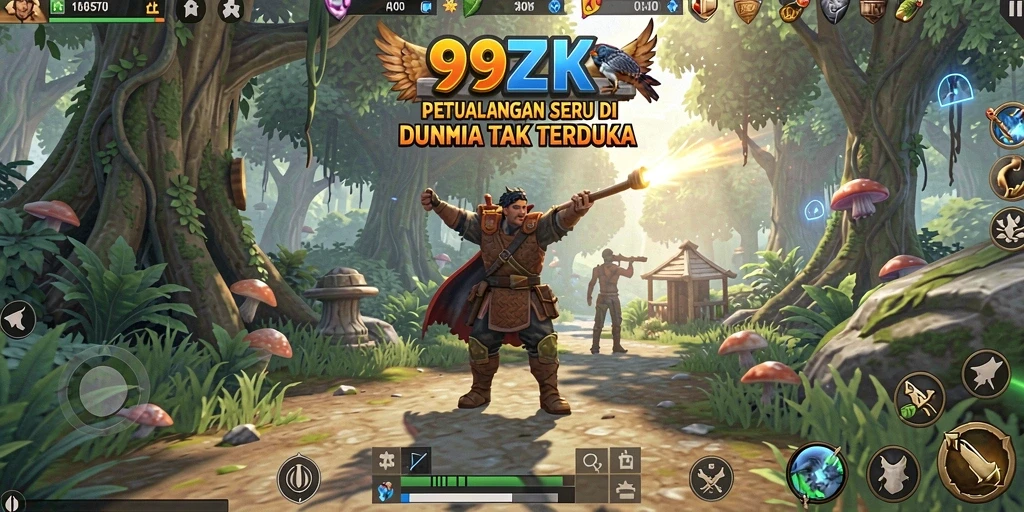 Screenshot gameplay 99ZK yang menampilkan aksi petualangan yang mendebarkan.