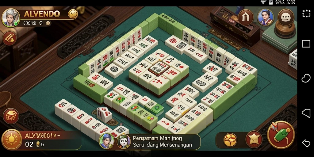 Tampilan gameplay Mahjong di ALVENDO dengan grafis yang menarik.