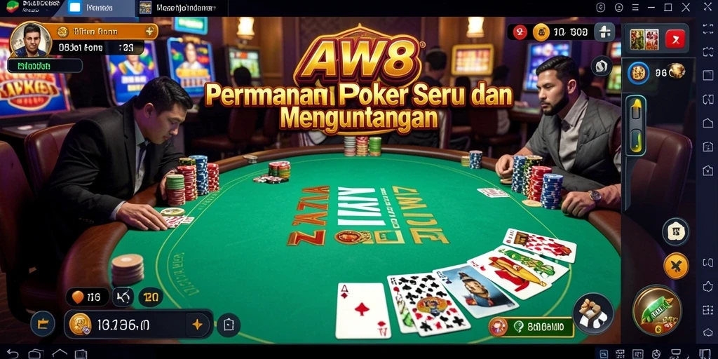 Tampilan gameplay poker yang seru dan kompetitif di AW8.