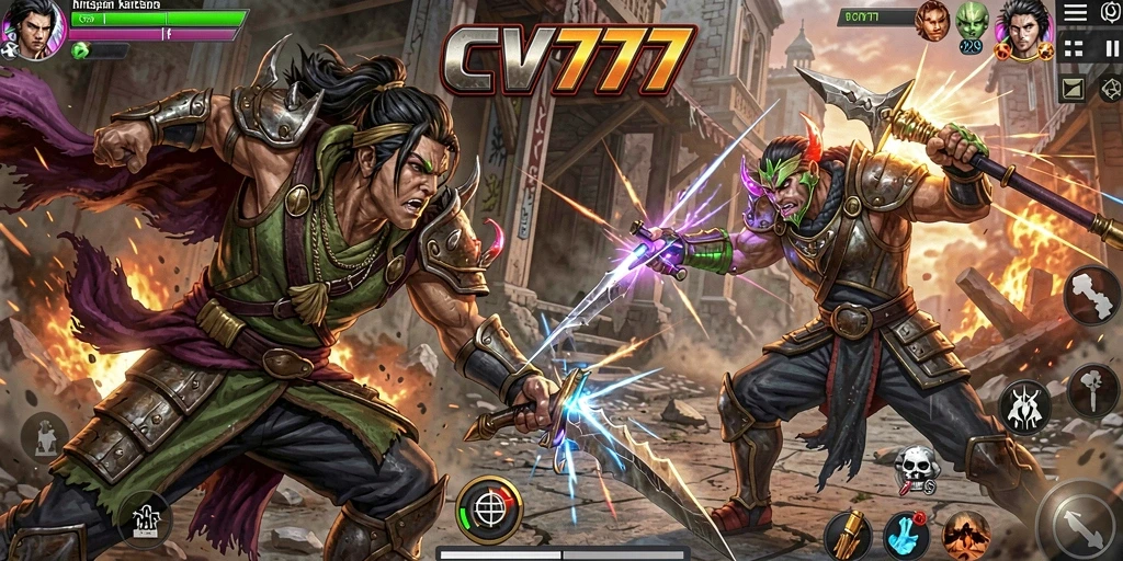 Tampilan menegangkan dari pertarungan CV777 dengan karakter unik.