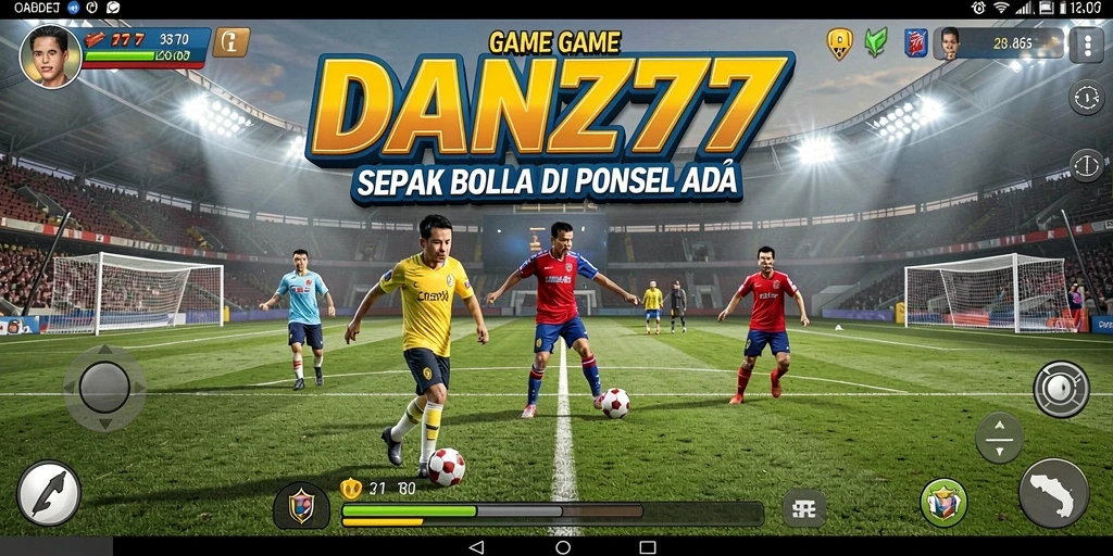 Tampilan menarik gameplay pertandingan sepak bola.