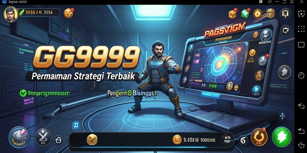Screenshot gameplay GG999 menampilkan pertempuran strategi dan pembangunan wilayah.