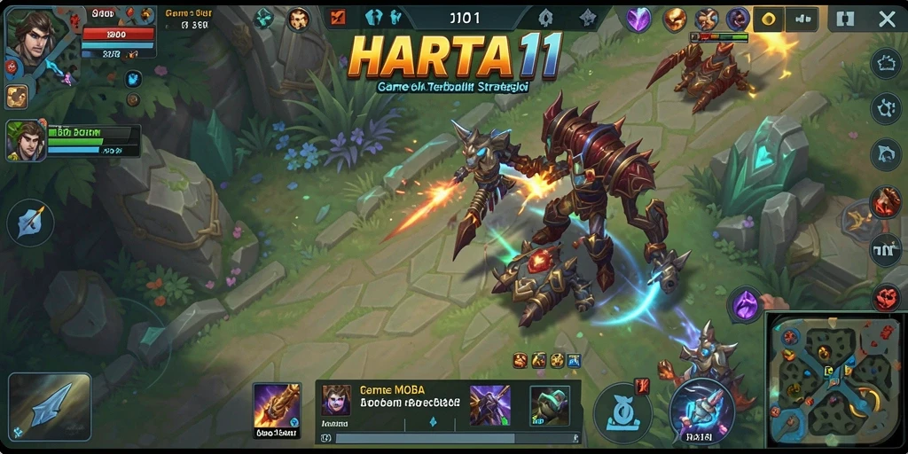 Screenshot menampilkan pertarungan seru di HARTA11 MOBA.