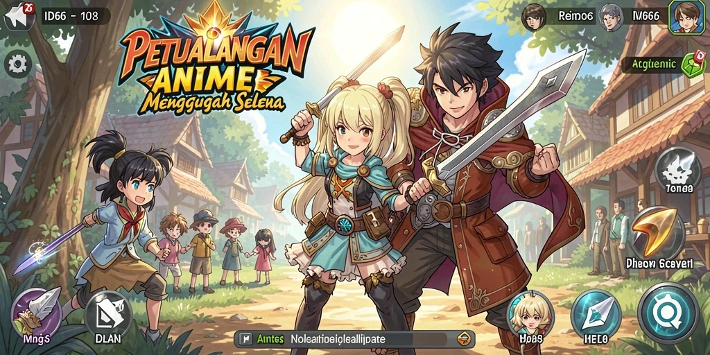 Screenshot menunjukkan aksi seru dalam gameplay Anime ID66.