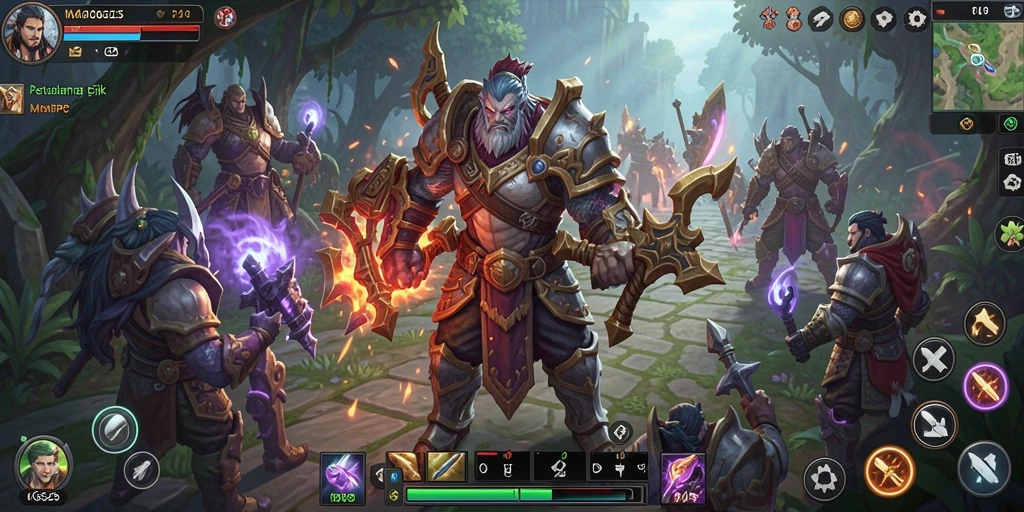 Tangkapan layar gameplay MG525 menampilkan aksi seru di dunia MMORPG.