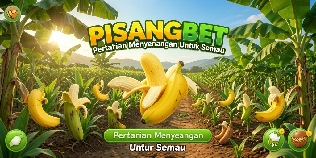 Screenshot gameplay PISANGBET menampilkan kebun yang subur dan aktivitas bertani.