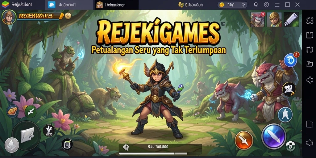 Tampilan gameplay seru di REJEKIGAMES dengan tantangan yang menegangkan.