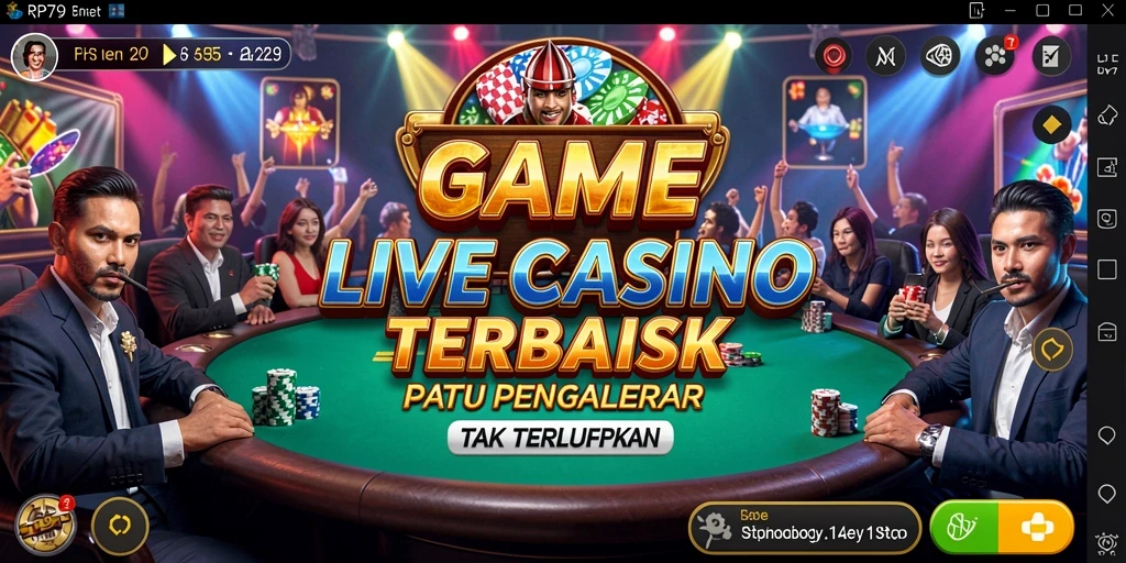 Tampilan gameplay Live Casino yang menegangkan dan interaktif di RP79.
