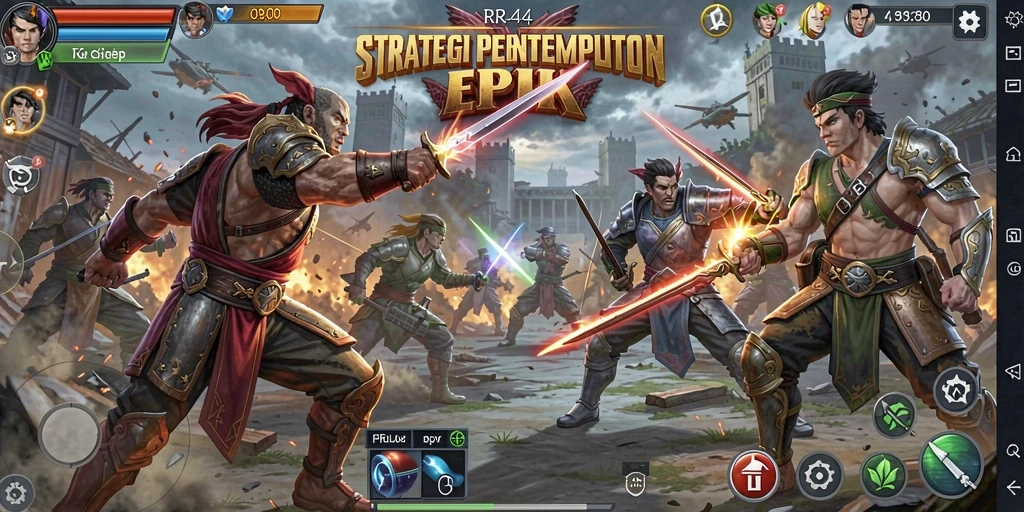 Screenshot utama RR44 menampilkan pertempuran strategis yang mendebarkan.