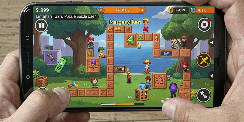 Tampilan gameplay menarik dari SL999 yang penuh warna dan menantang.