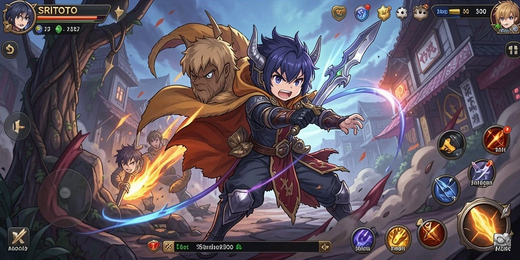 Tampilan gameplay yang mendebarkan di SRITOTO dengan karakter anime yang unik.