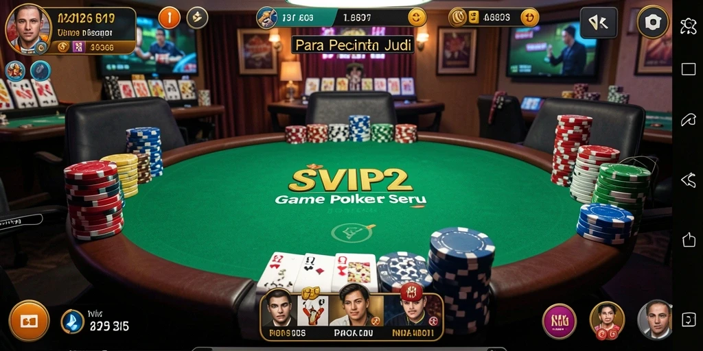 Screenshot gameplay SVIP2 yang menunjukkan aksi Poker seru.