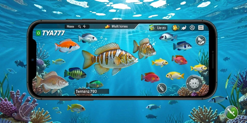 Tampilan gameplay seru dari TYA777 saat menangkap ikan.