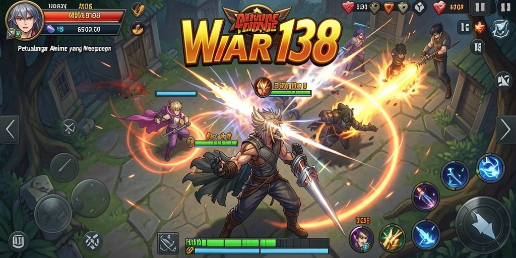 Tampilan gameplay seru di dunia Anime penuh warna.