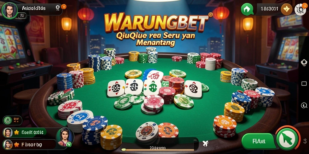 Screenshot utama WARUNGBET menunjukkan gameplay seru permainan QiuQiu.