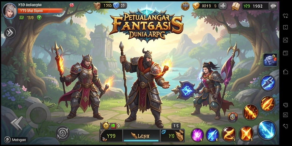 Tangkapan layar Y89 menunjukkan pertempuran seru antara karakter dan monster.